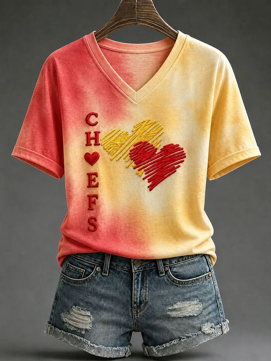 Kansas City Chiefs Merch KC Game Day T-Shirt Sunday Football Fan Outfit Gifts For Wife