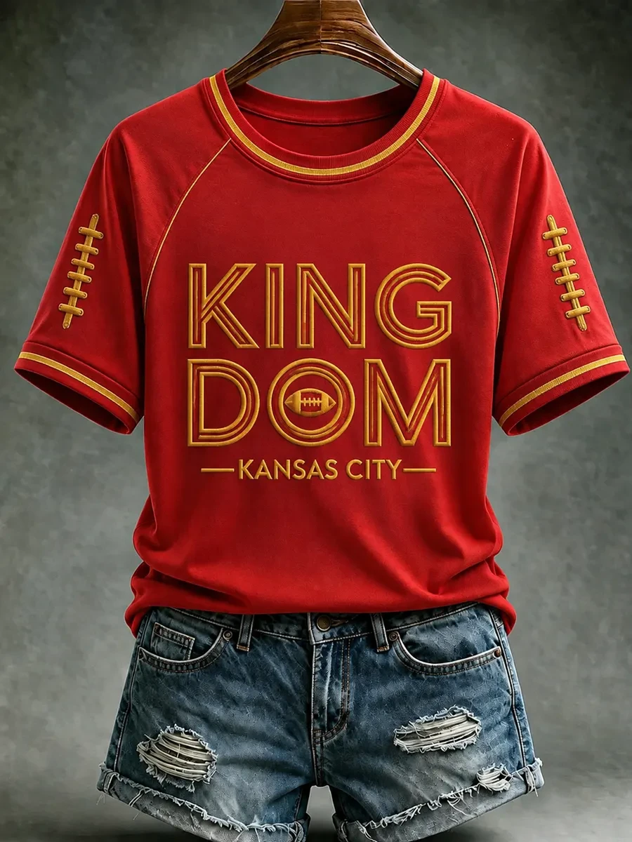 Kansas City Chiefs Merch Kingdom Kansas City Football T-Shirt Game Day Tailgate Outfit Gifts