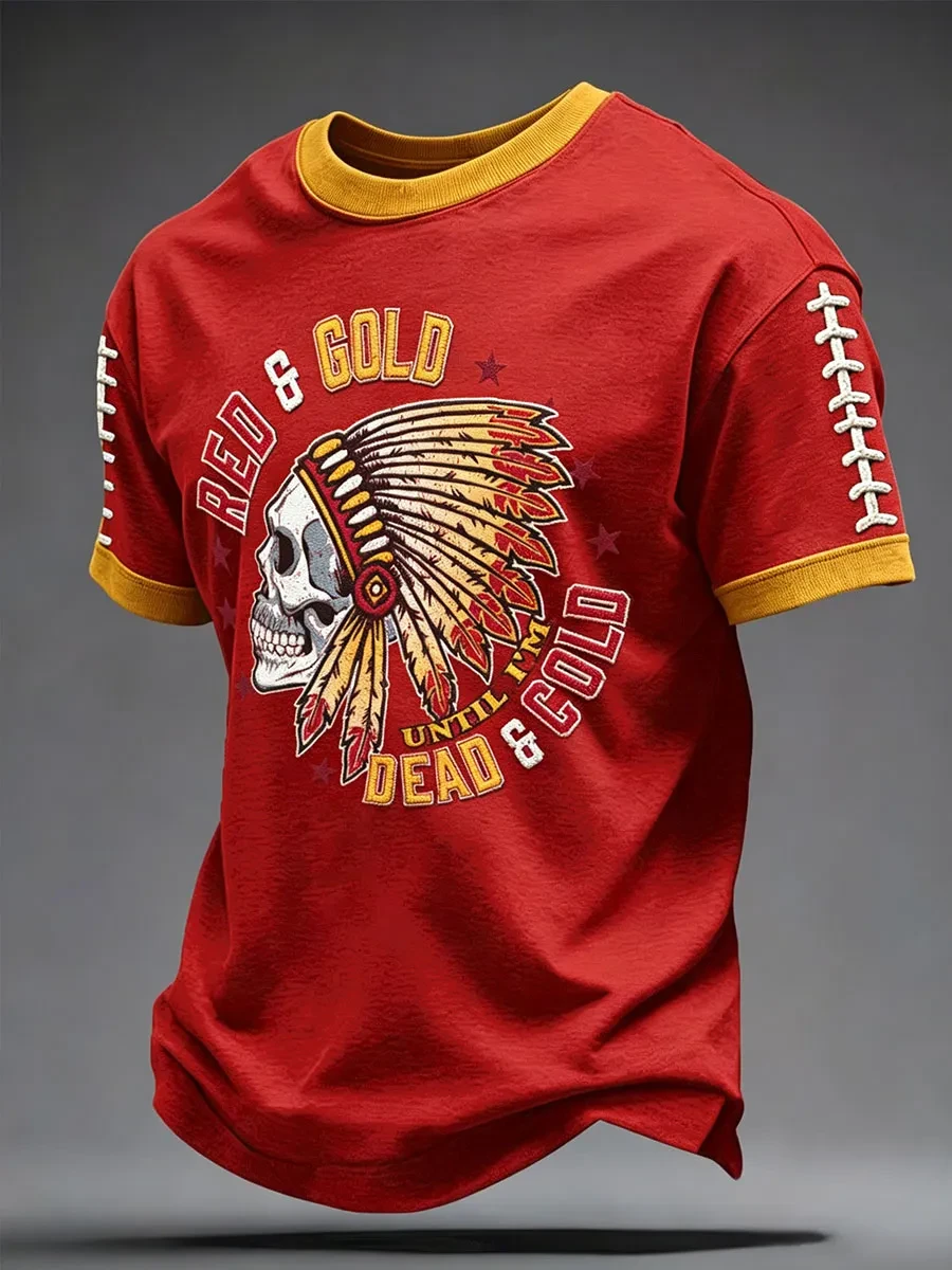 Kansas City Chiefs Merch Red And Gold Until I'm Dead And Gold Kansas City Football T-Shirt