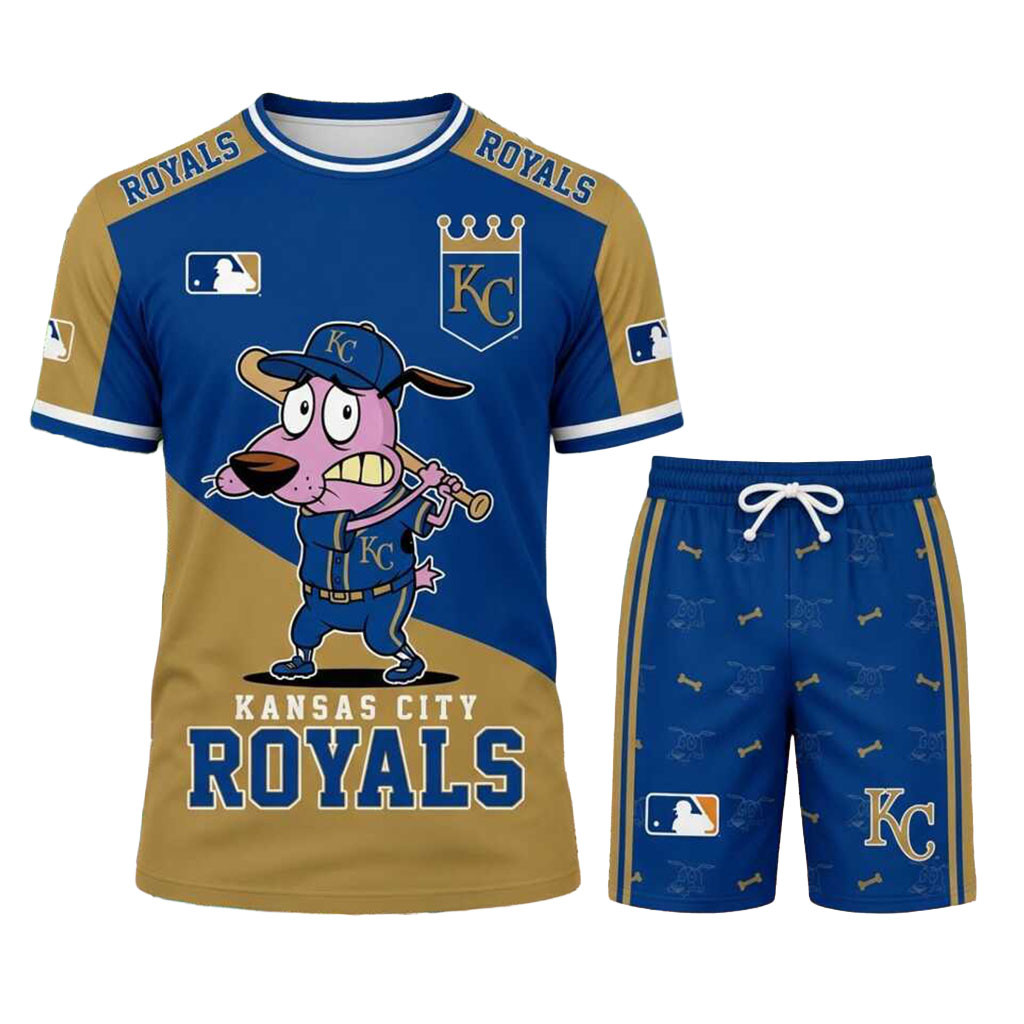 Kansas City Royals Courage The Cowardly Dog Shirt And Shorts Set KC Royals Merch Gift For Fans