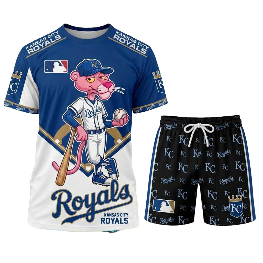 Kansas City Royals Pink Panther Shirt And Shorts KC Royals Merch Baseball Team Gift Ideas Kansas City Royals Pink Panther Shirt And Shorts KC Royals Merch Baseball Team Gift Ideas