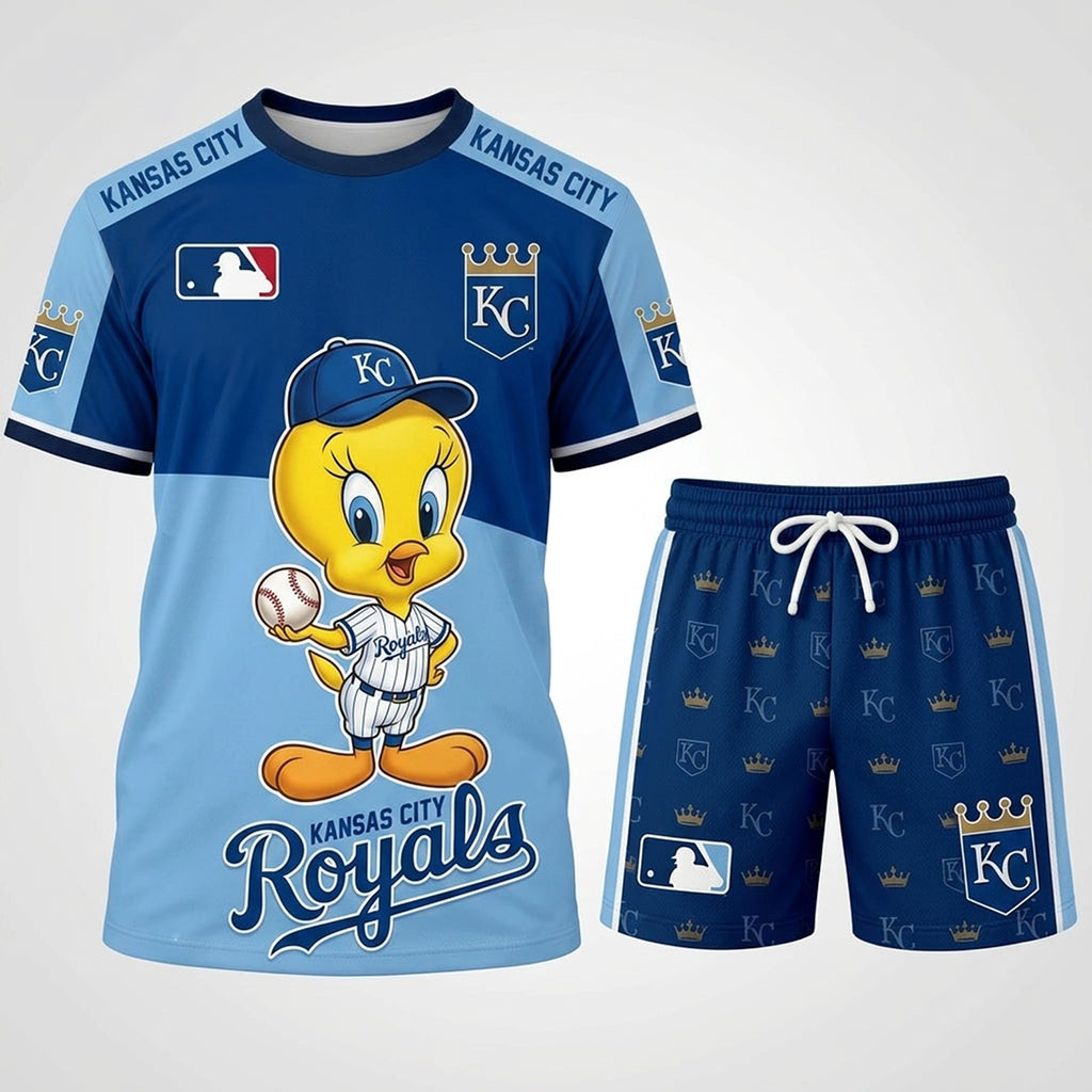 Kansas City Royals X Tweety Looney Tunes Shirt And Shorts Set KC Royals Merch Game Day Gifts