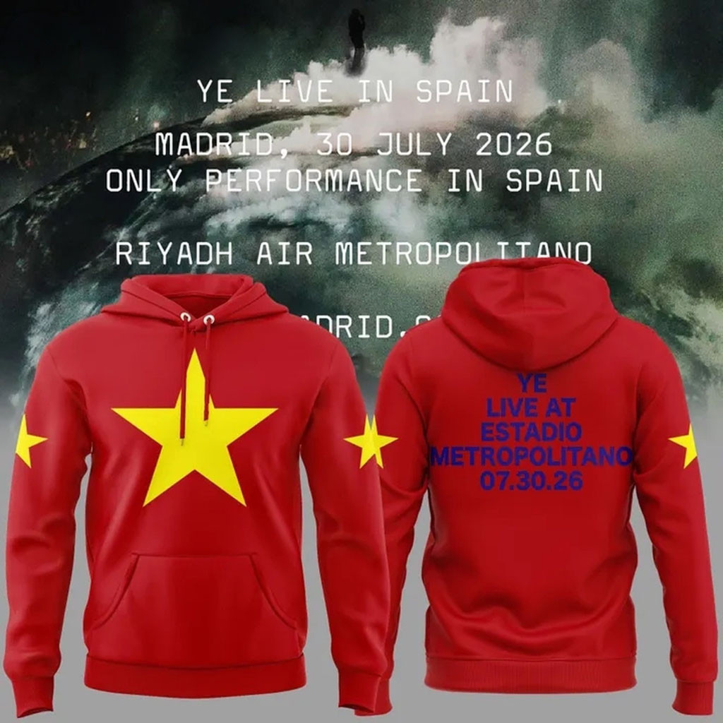 Kanye West 2026 Ye Live Concert Tour SPAIN MADRID Red Hoodie Kanye West Merch Rap Lovers Gifts