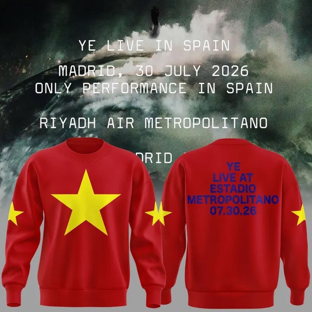 Kanye West 2026 Ye Live Concert Tour SPAIN MADRID Red Sweatshirt Kanye West Merch Fans Gifts