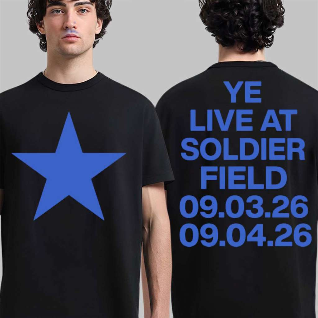 Kanye West Ye Live At Soldier Field Chicago 2026 Concert Blue Star T-Shirt Kanye West Merch