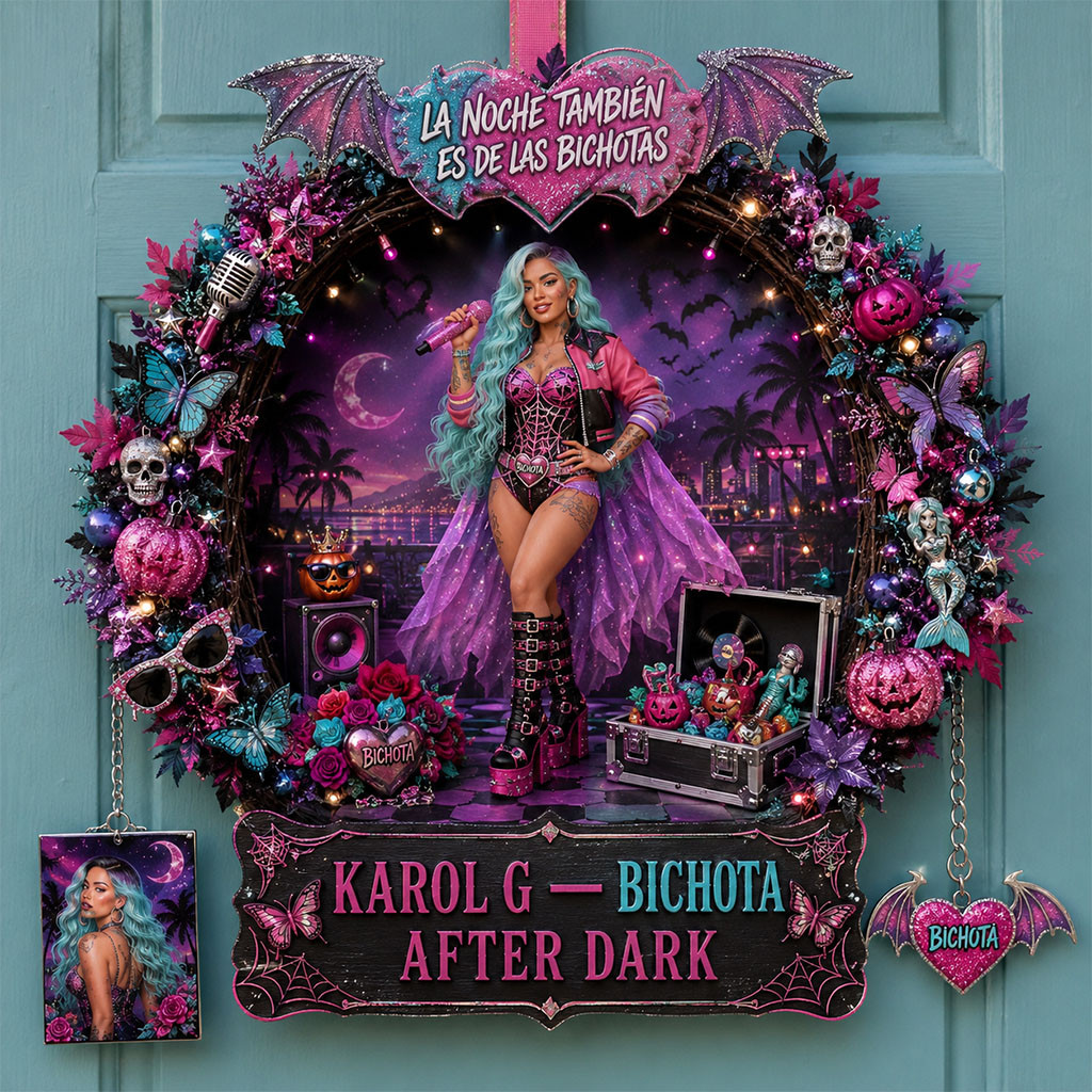 Karol G Bichota After Dark Door Sign Halloween Wreath Karol G Merch Present For Music Lovers Karol G Bichota After Dark Door Sign Halloween Wreath Karol G Merch Present For Music Lovers