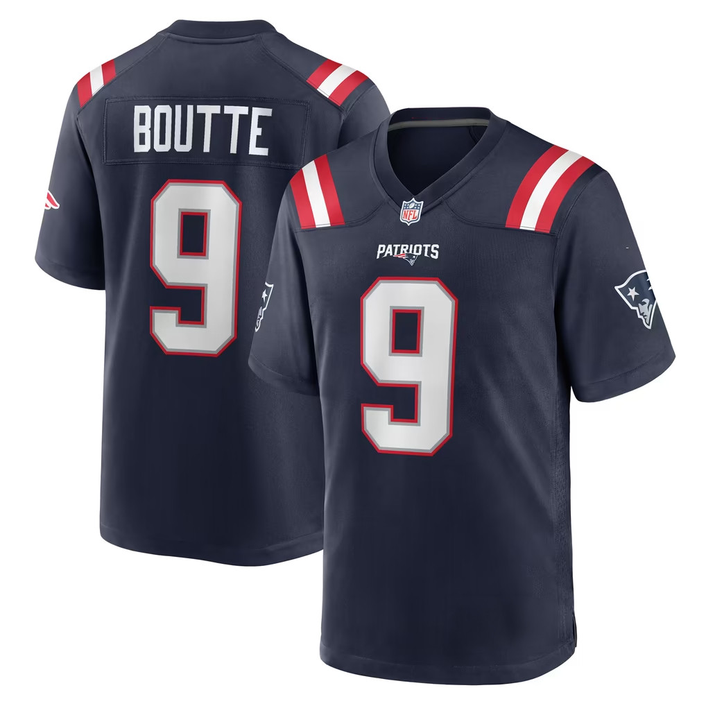 Kayshon Boutte Jersey Shirt White New England Patriots Merch #9 NE Patriots Game Jersey Navy