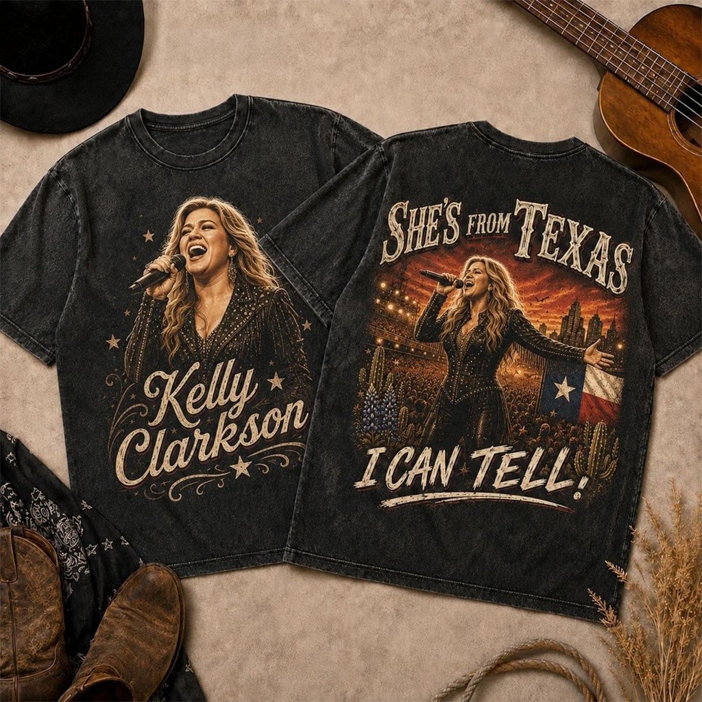 Kelly Clarkson Vintage Tour Portrait T-Shirt She's From Texas Shirt Kelly Clarkson Merch Kelly Clarkson Vintage Tour Portrait T-Shirt She's From Texas Shirt Kelly Clarkson Merch