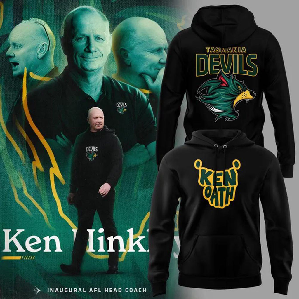 Ken Oath Tasmania Devils 2026 Hoodie Black Ken Hinkley Merch Best Gifts For AFL Lovers Ken Oath Tasmania Devils 2026 Hoodie Black Ken Hinkley Merch Best Gifts For AFL Lovers