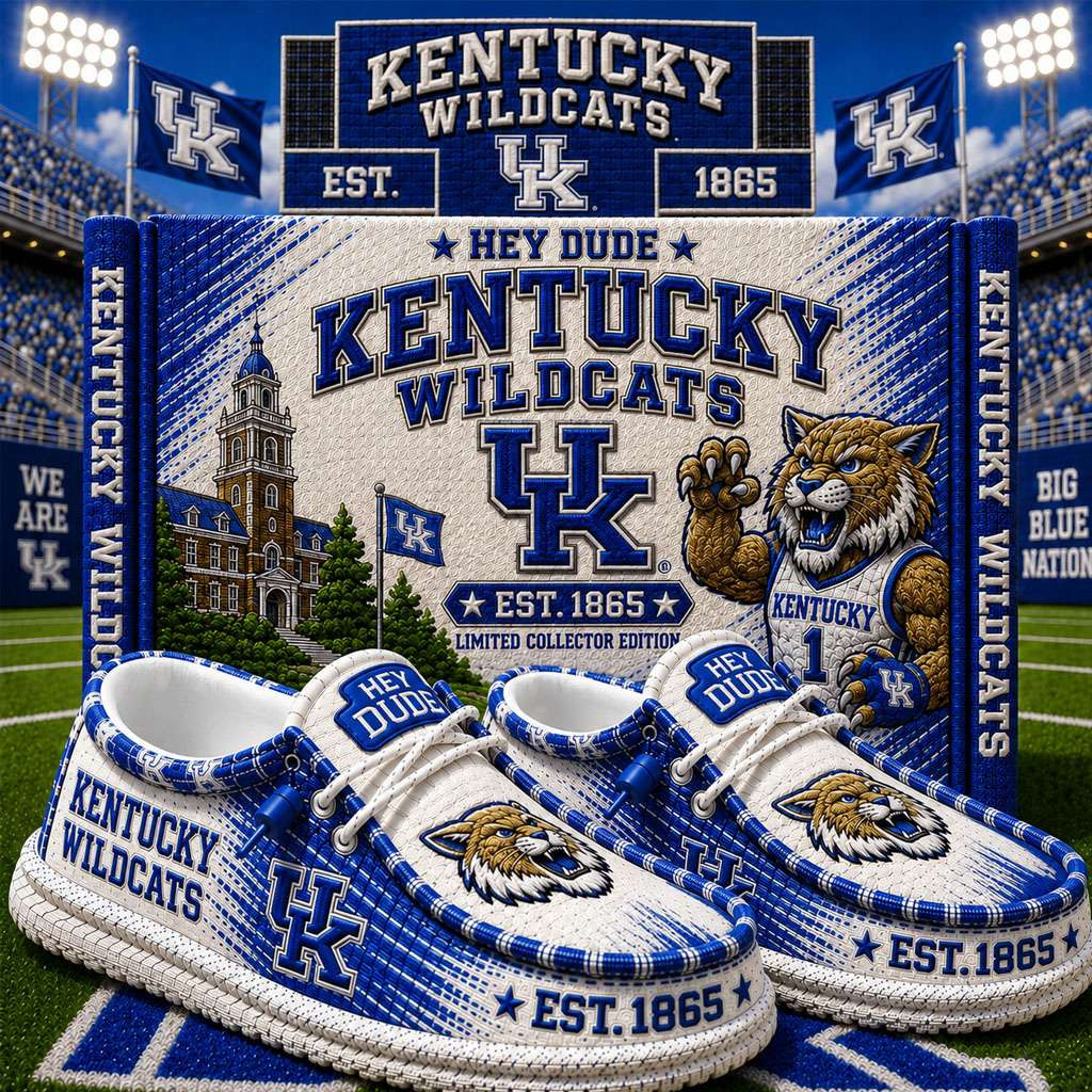 Kentucky Wildcats Merch Est 1865 Kentucky Wildcats Slip-On Loafers Gifts For Baseball Lovers