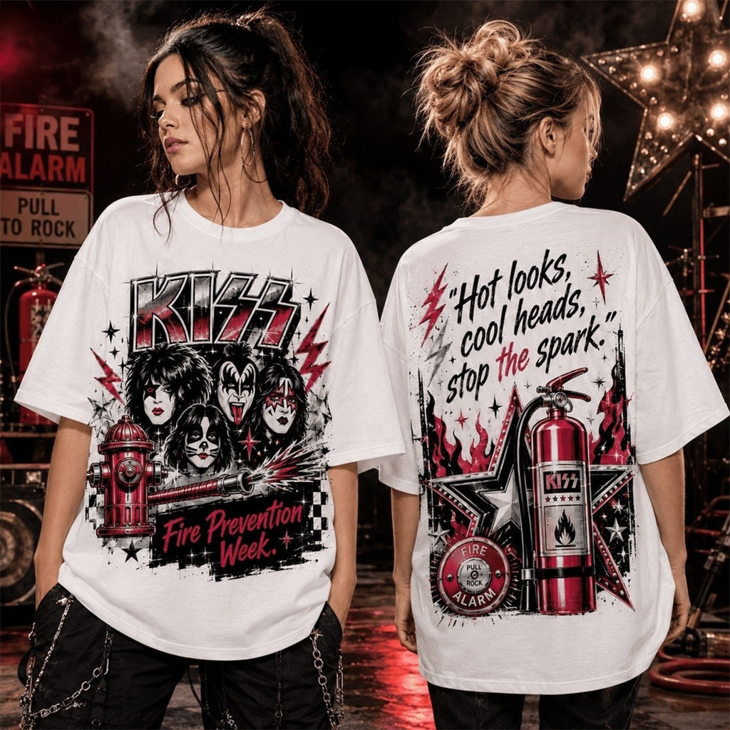 KISS Fire Prevention Week Rock Safety T-Shirt KISS Band Merch Gift For Music Lovers
