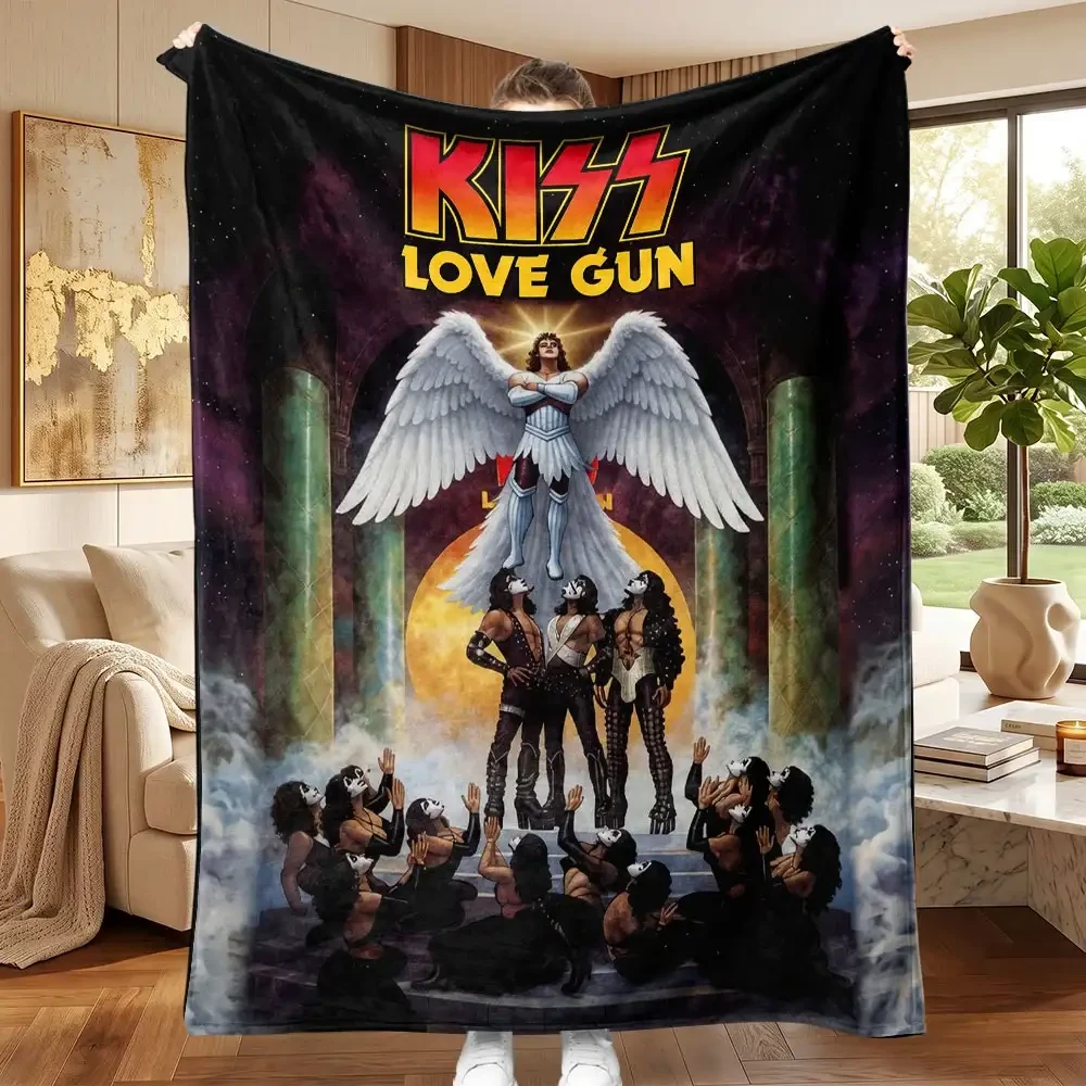 KISS Love Gun Blanket Rock Band KISS Merch Music Lovers Sofa Decorations