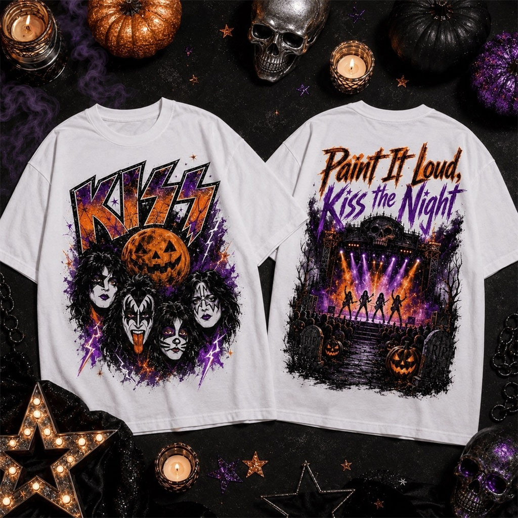 KISS Paint It Loud Halloween Night T-Shirt KISS Band Merch Gift Ideas For Rock Music Fans