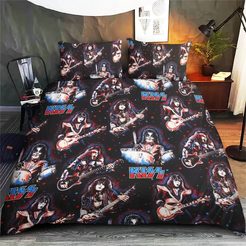 KISS Rock Band The Spirit Of 76 Bedding Set Rock Music Duvet Cover Gifts For KISS Fans