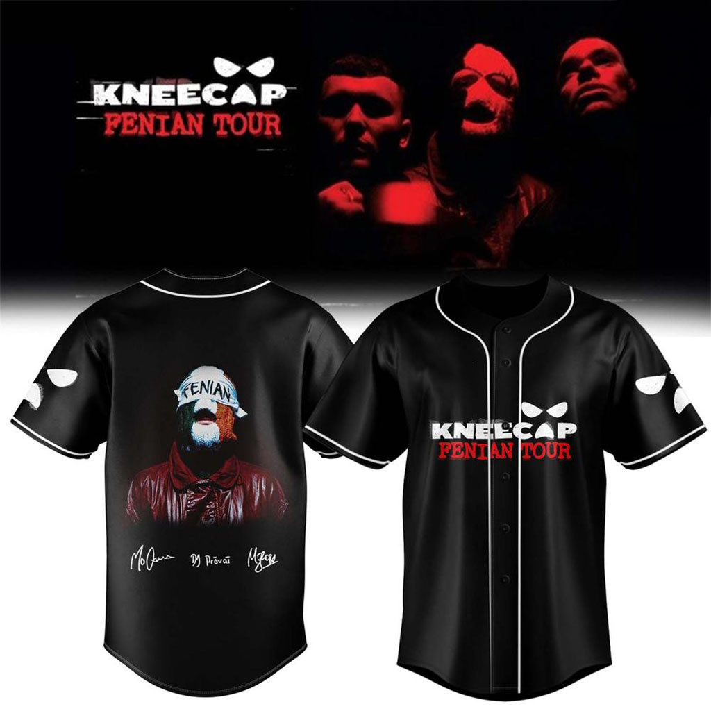 Kneecap Fenian Tour 2026 Irish Hip Hop Signature Baseball Jersey Kneecap Merch Fan Gifts