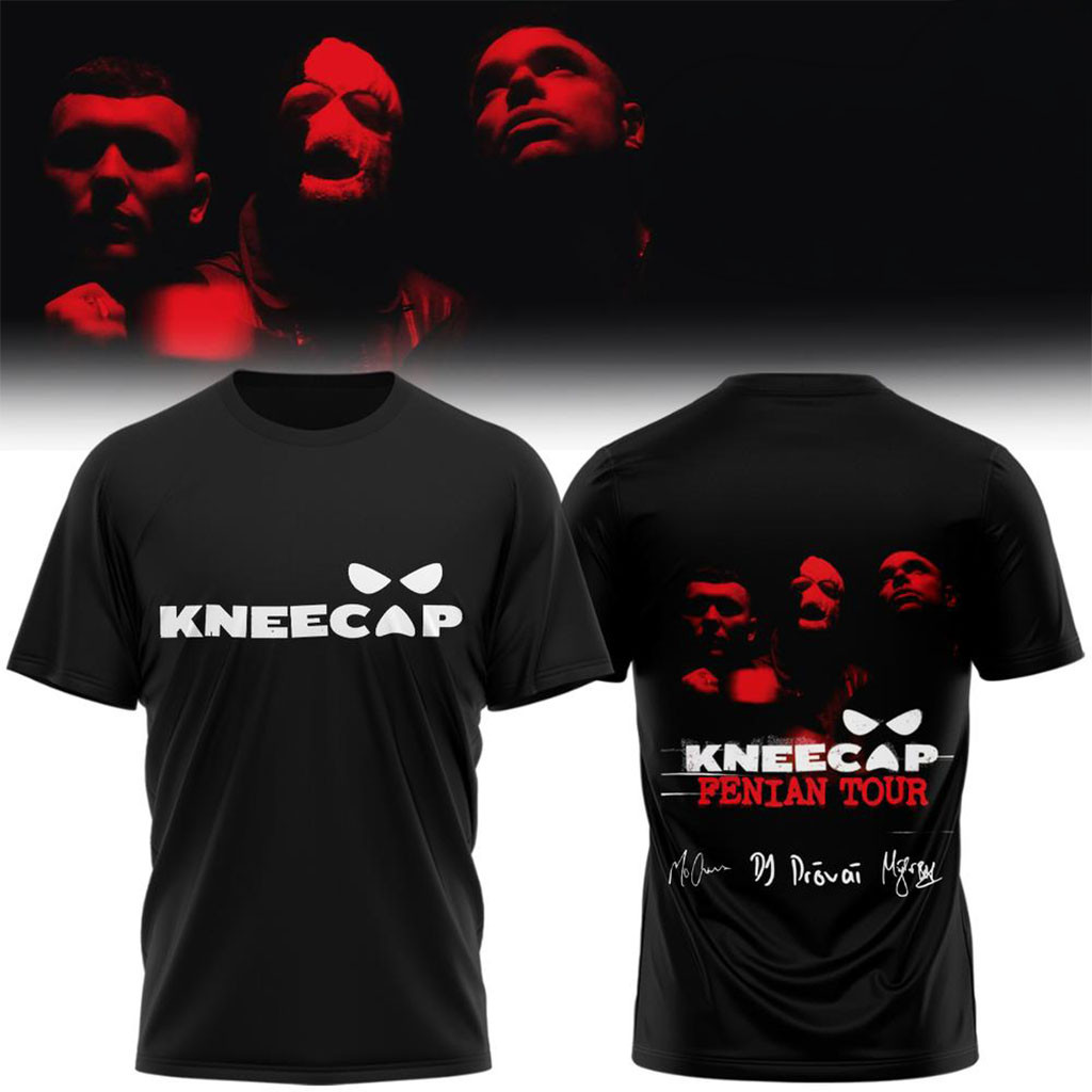 Kneecap Fenian Tour 2026 Irish Hip Hop Signature Graphic T-Shirt Kneecap Merch Music Fan Gifts