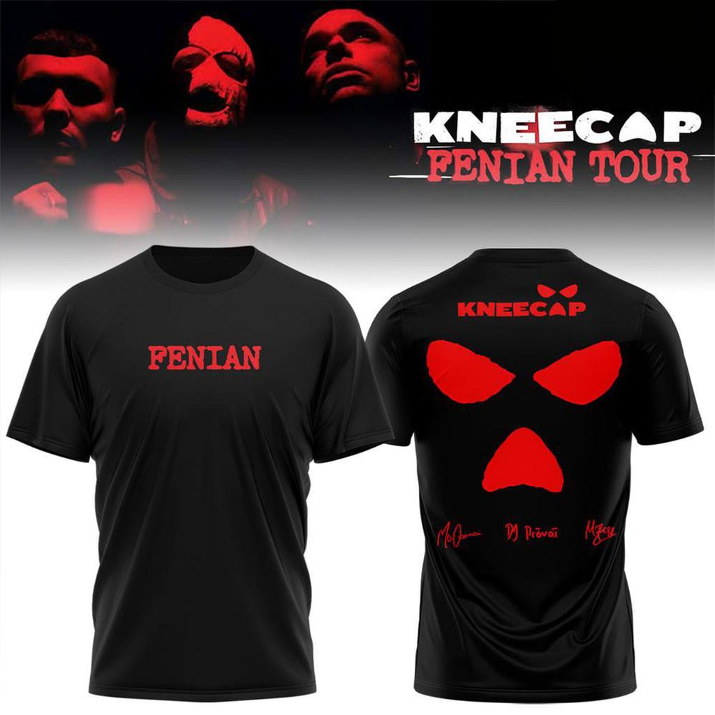 Kneecap Merch Fenian Tour 2026 Irish Hip Hop Signature Graphic T-Shirt Hip Hop Fan Gifts