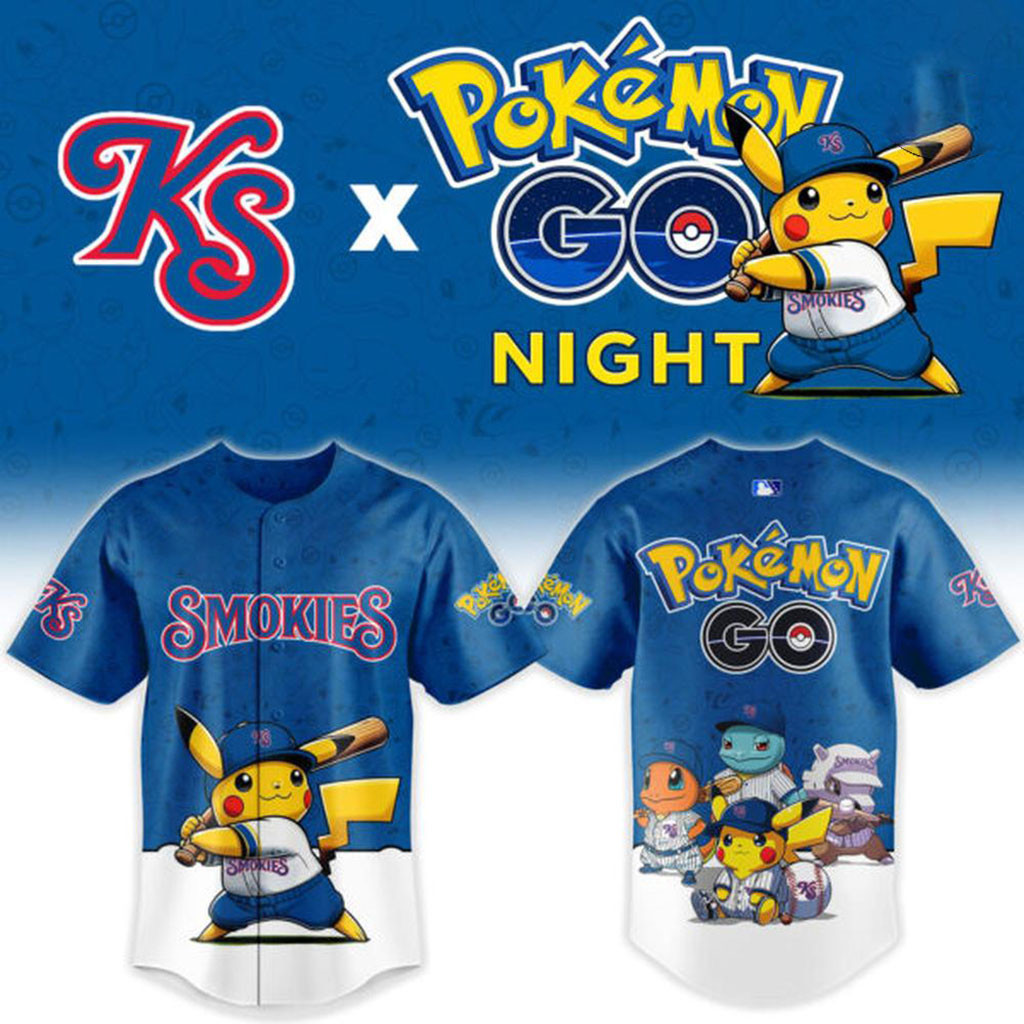 Knoxville Smokies X Pokemon GO Night Collector Edition Baseball Jersey Knoxville Smokies Merch
