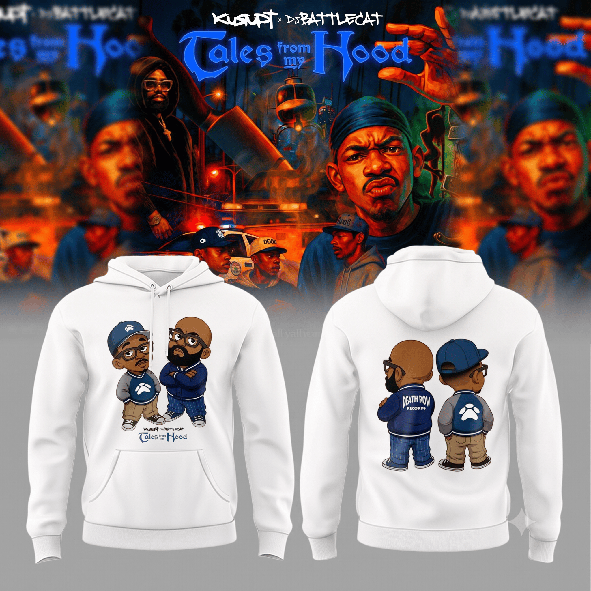 Kurupt x DJ Battlecat Tales From My Hood Hoodie Kurupt Merch Best Gifts For Rapper Fan