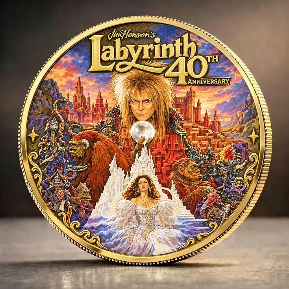 Labyrinth Merch 40th Anniversary Commemorative Coin Jareth Goblin King Fantasy Collectible