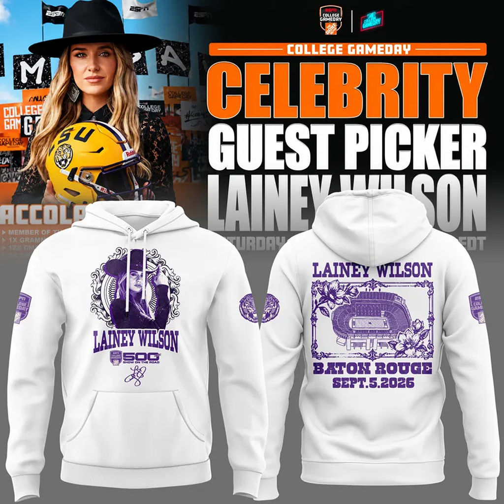 Lainey Wilson College GameDay 2026 Hoodie White Lainey Wilson Merch Gifts For Music Lovers