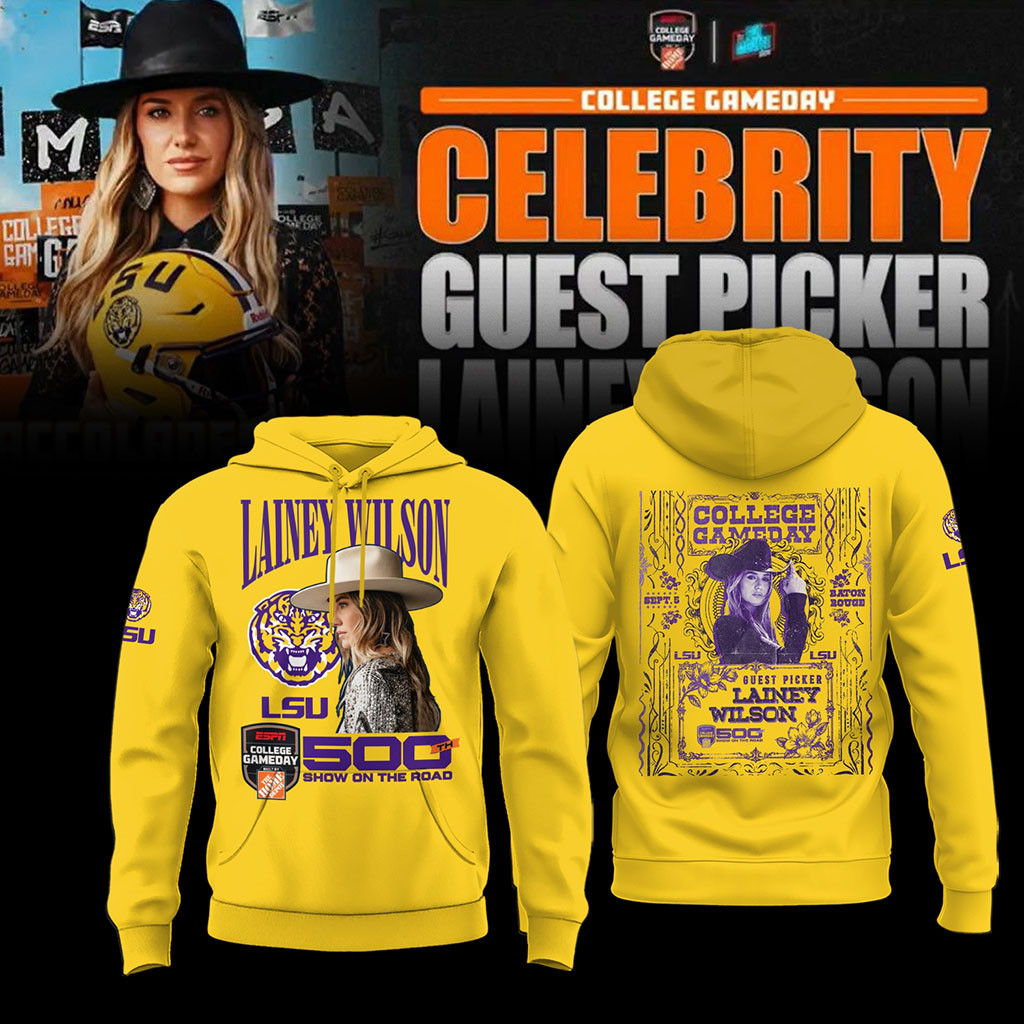 Lainey Wilson X LSU Tigers Merch College GameDay 2026 Hoodie 500th Show On The Road Hoodie