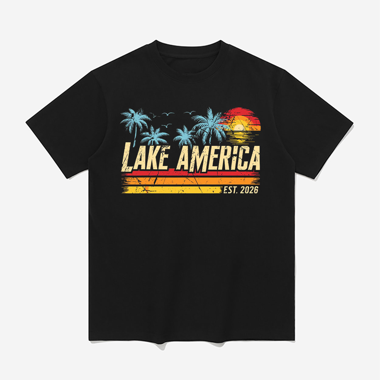 Lake America Est 2026 Vintage Tropical Vacation Shirt