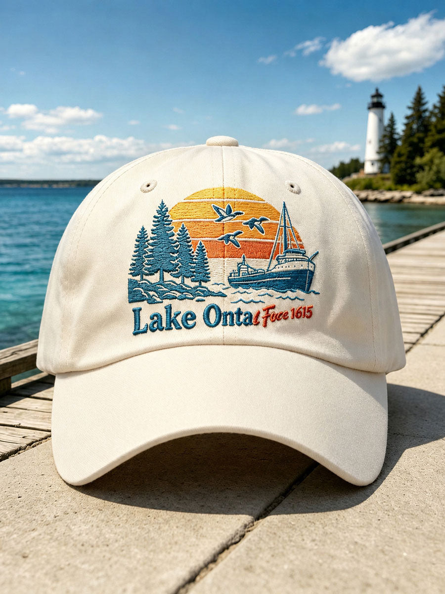 Lake Ontario Always And Forever Hat Embroidered 1615 Great Lakes Sailing Hat Gifts For Lovers
