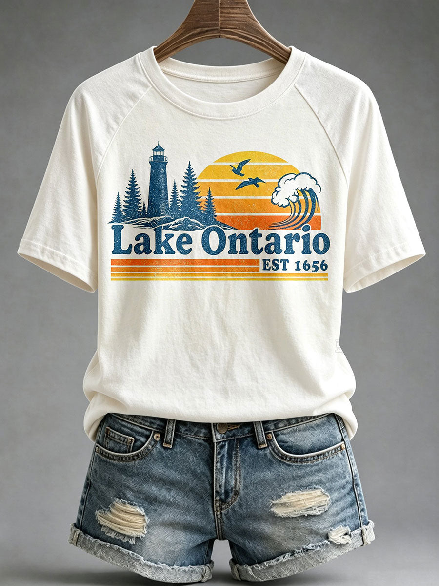 Lake Ontario Always And Forever Shirt Vintage Sunset Lighthouse Great Lakes Canada T-Shirt Lake Ontario Always And Forever Shirt Vintage Sunset Lighthouse Great Lakes Canada T-Shirt