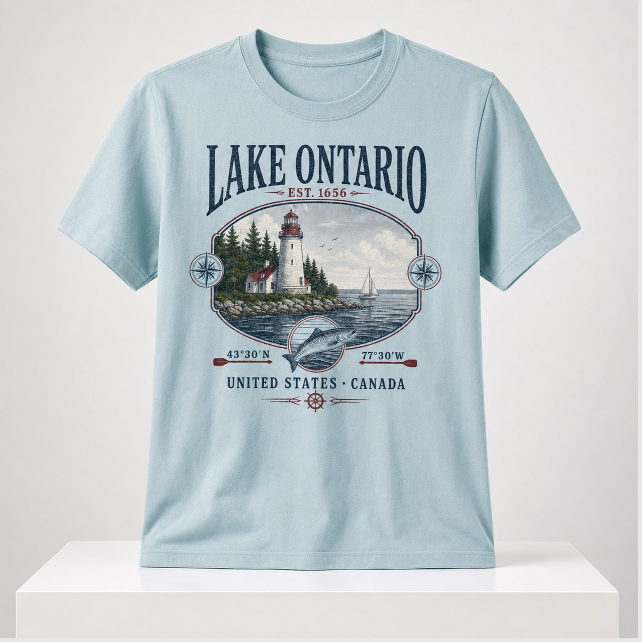 Lake Ontario Est 1656 United States Canada Shirt