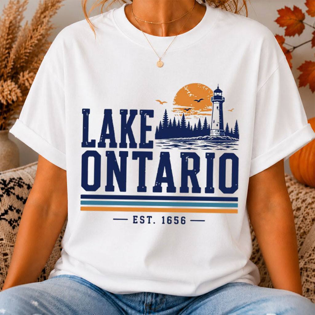 Lake Ontario Great Lakes Sunset Vintage T-Shirt Birthday Present For Sisters Lake Ontario Great Lakes Sunset Vintage T-Shirt Birthday Present For Sisters