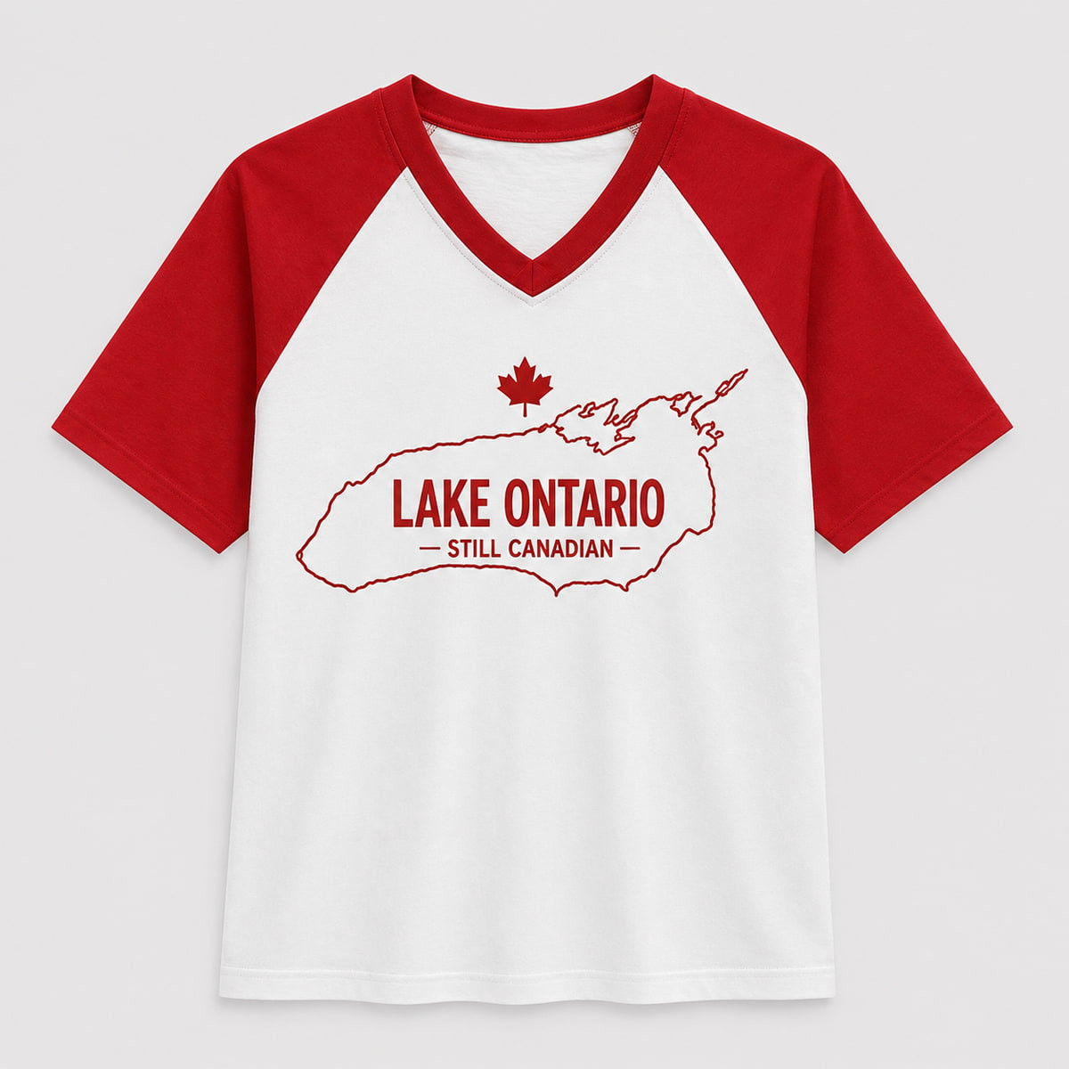 Lake Ontario Still Canadian V-Neck T-Shirt