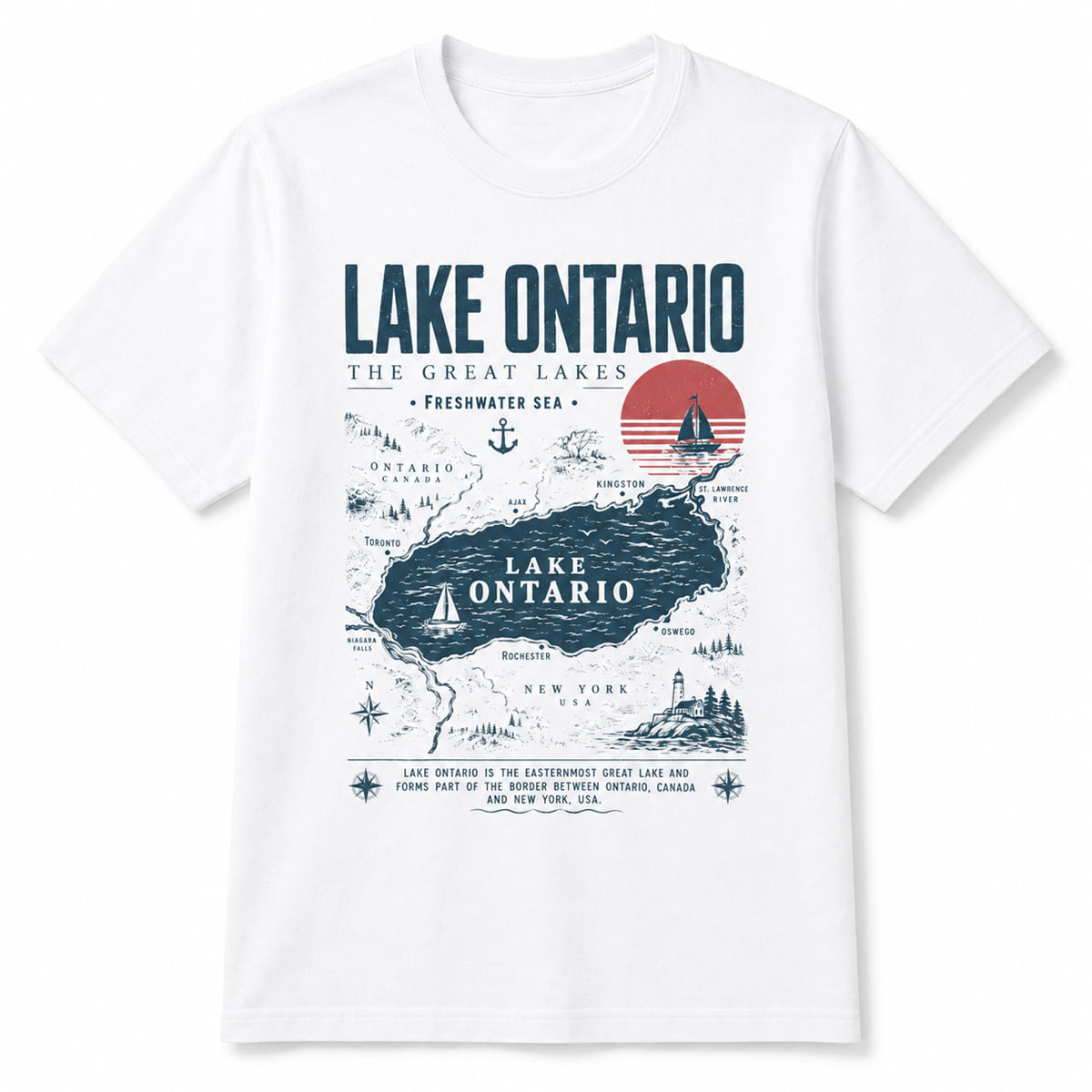 Lake Ontario The Great Lakes Freshwater Sea Shirt Lake Ontario The Great Lakes Freshwater Sea Shirt