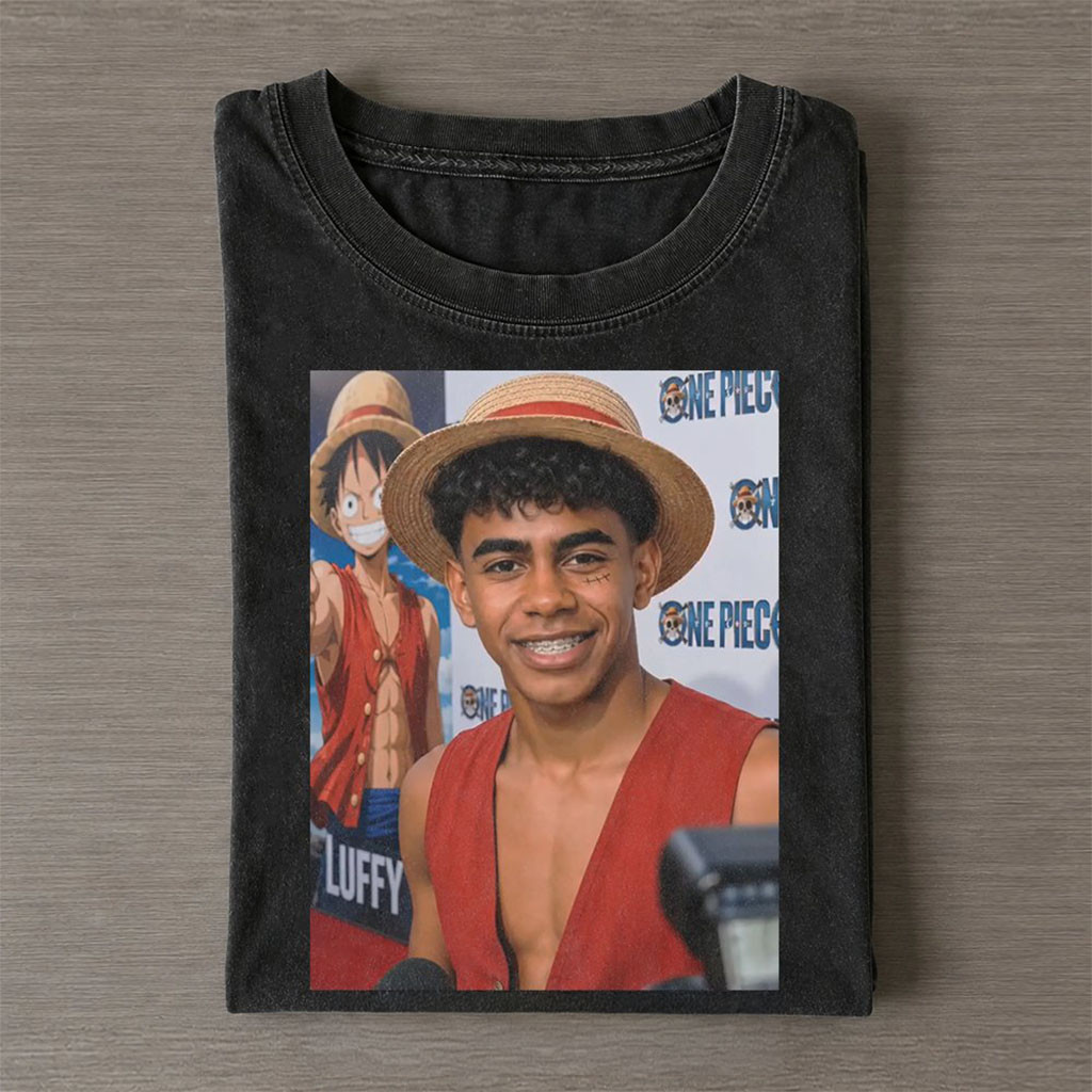 Lamine Yamal Luffy One Piece Wash T-Shirt Merch Lamine Yamal Merch Fans Gifts Lamine Yamal Luffy One Piece Wash T-Shirt Merch Lamine Yamal Merch Fans Gifts