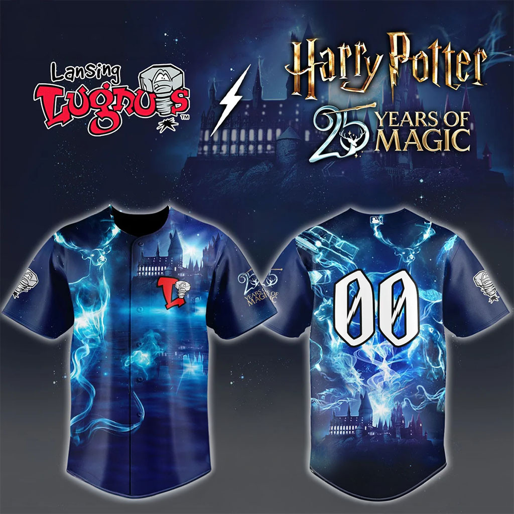 Lansing Lugnuts x Harry Potter 25 Years Of Magic Baseball Jersey Lugnuts Merch Fans Gifts Lansing Lugnuts x Harry Potter 25 Years Of Magic Baseball Jersey Lugnuts Merch Fans Gifts