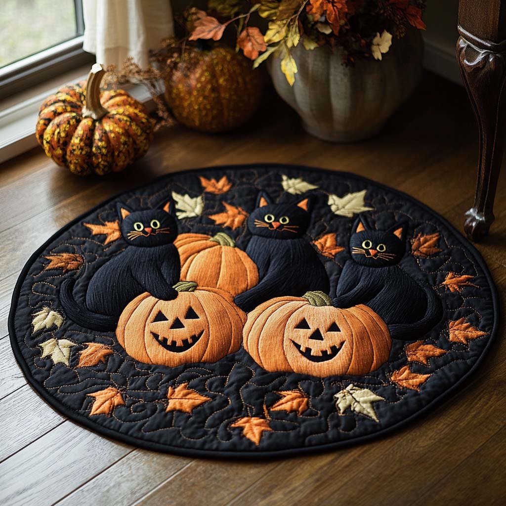 Lantern Keeper Quilted Round Mat Horror Home Decor Birthday Halloween Gifts