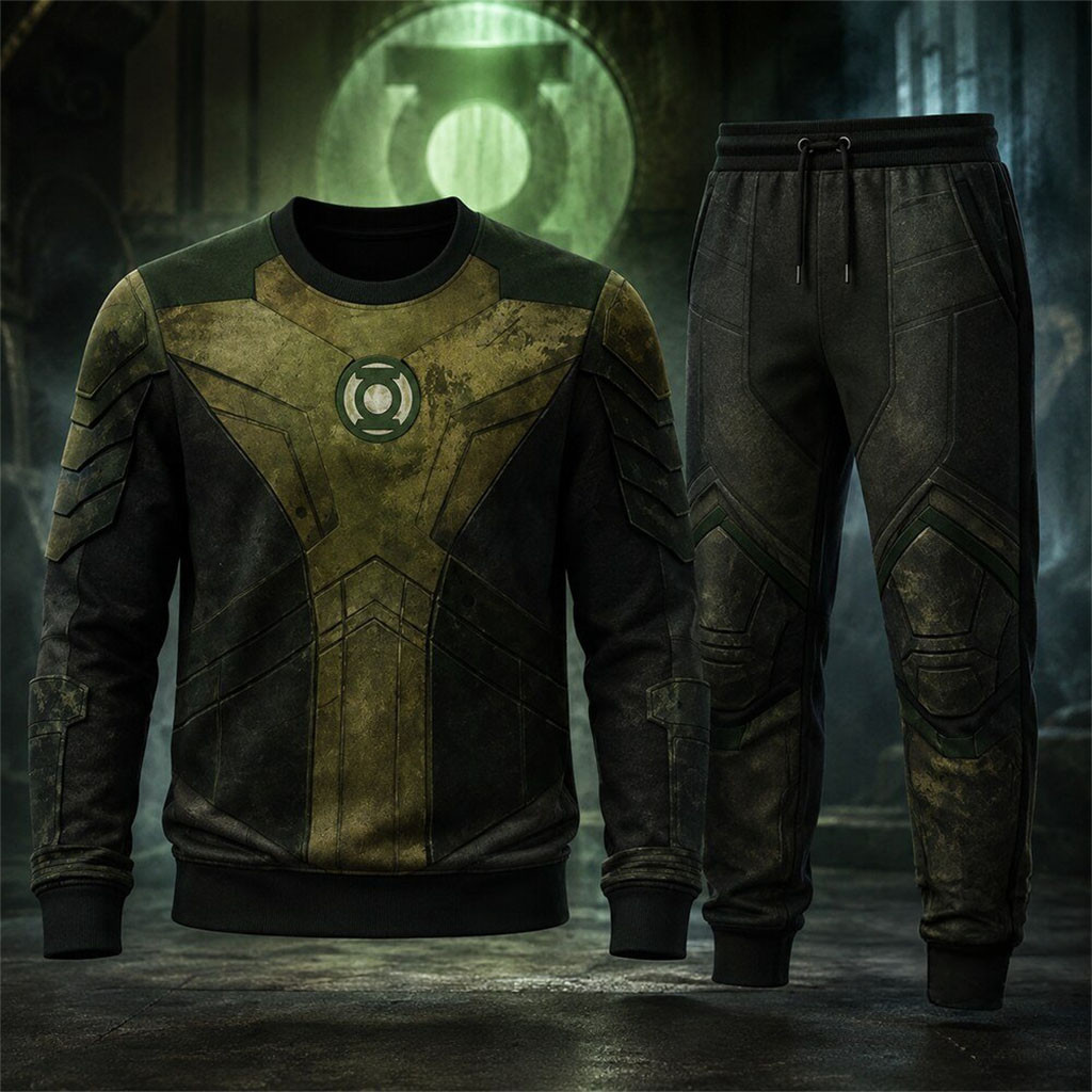 Lanterns Kyle Chandler Hal Jordan Suit Cosplay Sweatshirt And Sweatpants Set Lanterns Merch