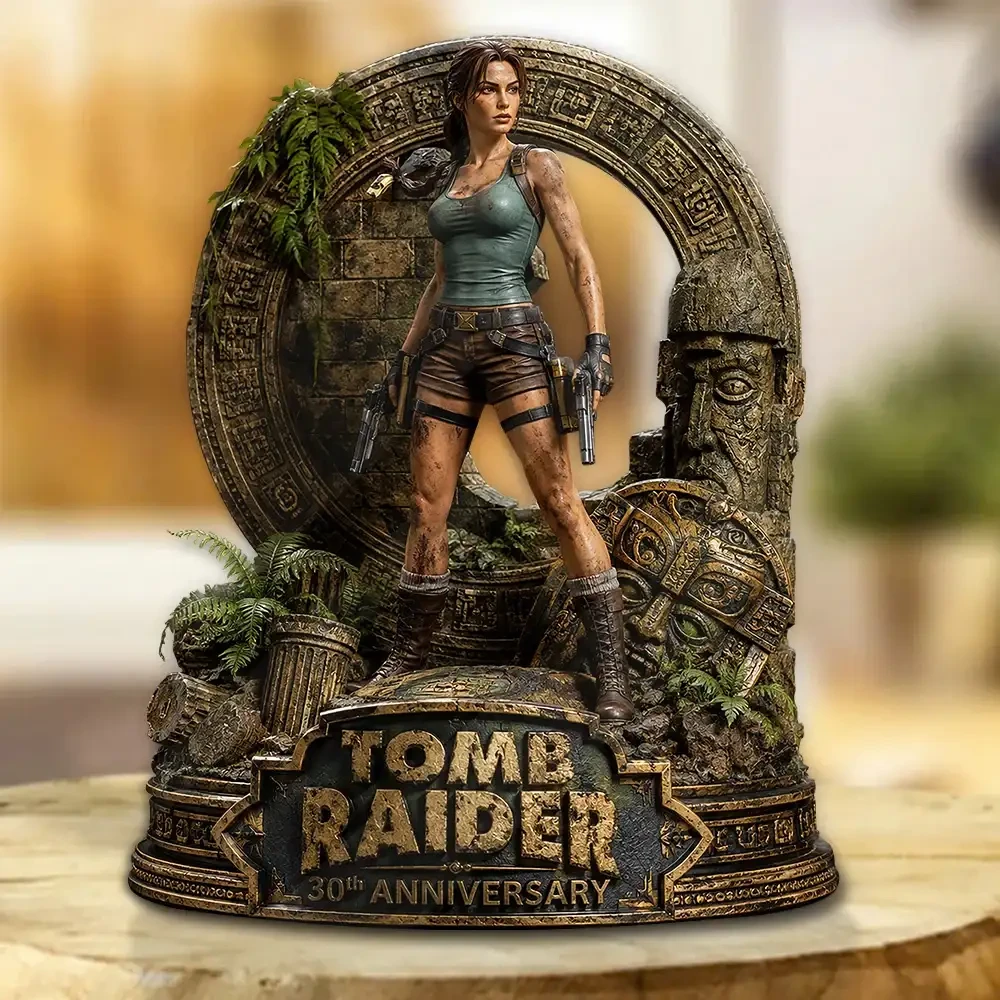Lara Croft Tomb Raider 30th Anniversary Acrylic Plaque Classic Gaming Display Decor Gifts For Fans