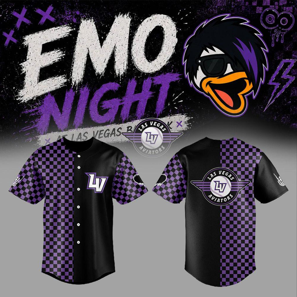 Las Vegas Aviators EMO Night Baseball Jersey LV Aviators Merch Best Gifts For Baseball Lovers