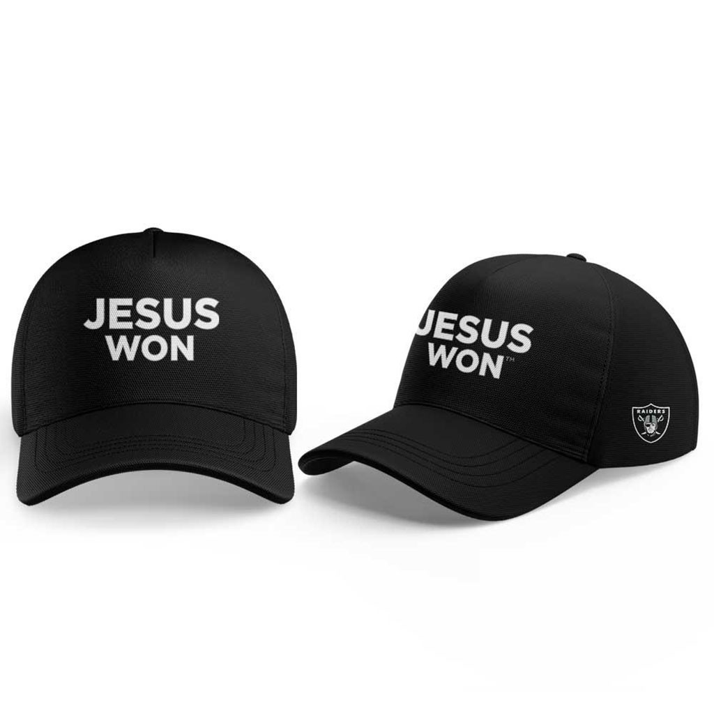 Las Vegas Raiders 2026 Jesus Won Hat LV Raiders Merch Presents For Football Fans