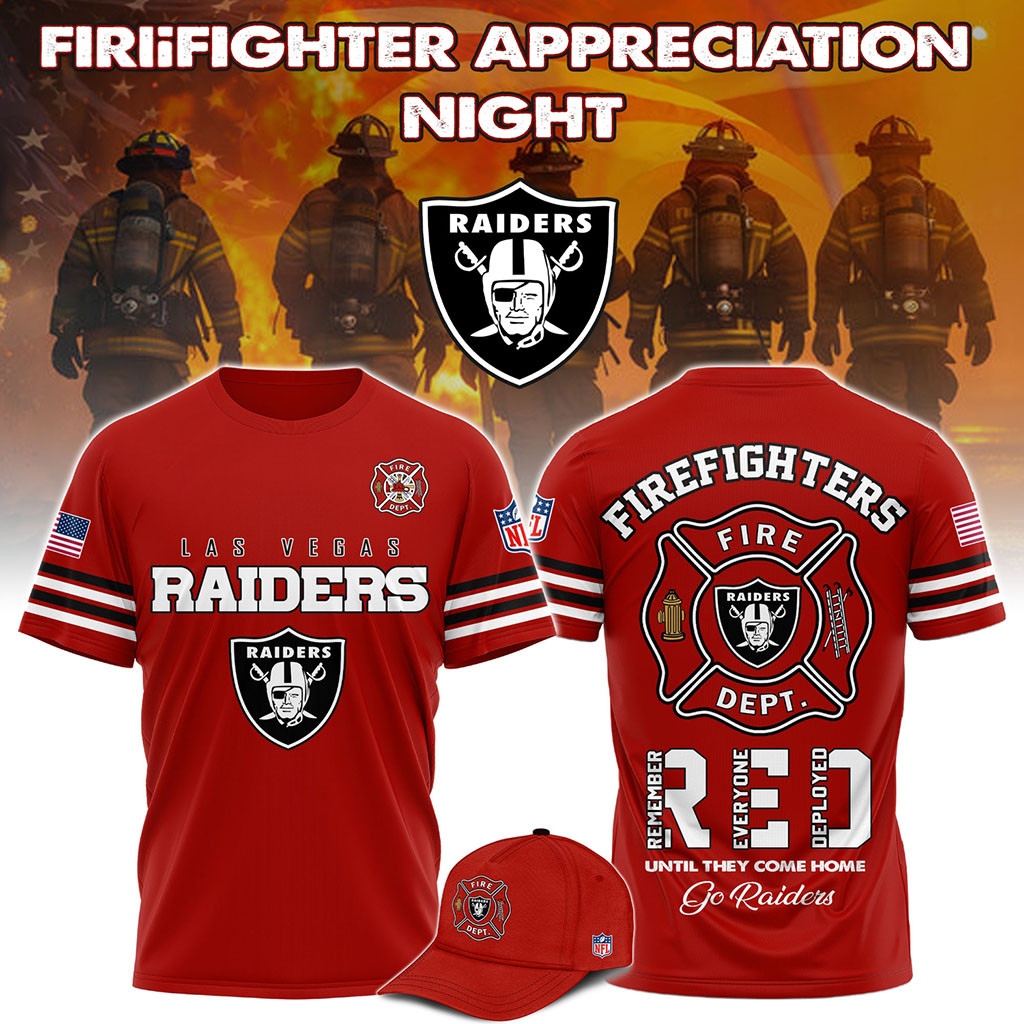 Las Vegas Raiders Firefighter Appreciation Night 2026 T-Shirt LV Raiders Merch Gift For Fans