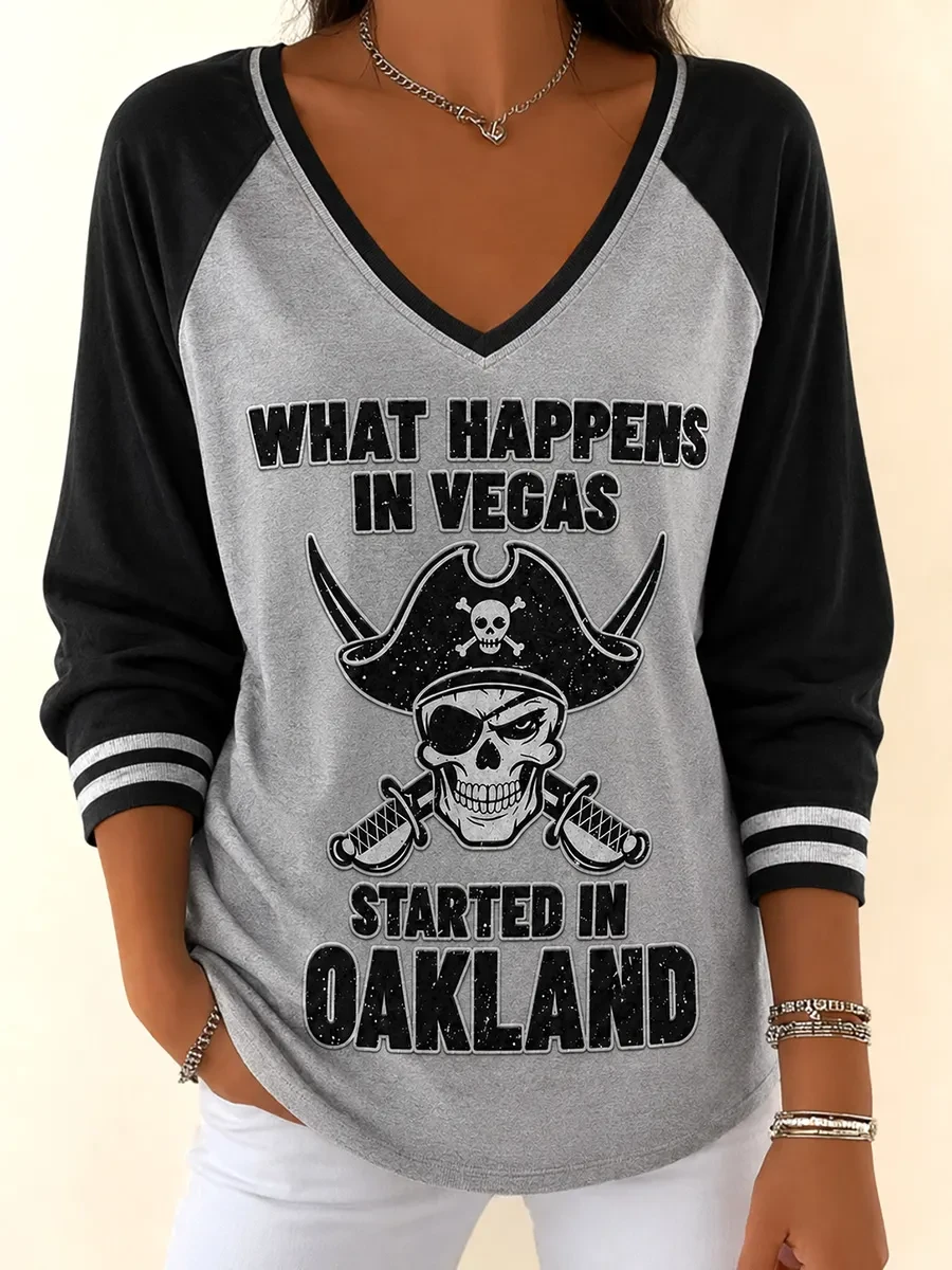 Las Vegas Raiders Game Day V-Neck Long Sleeve Shirt Las Vegas Football Shirt Raiders Merch