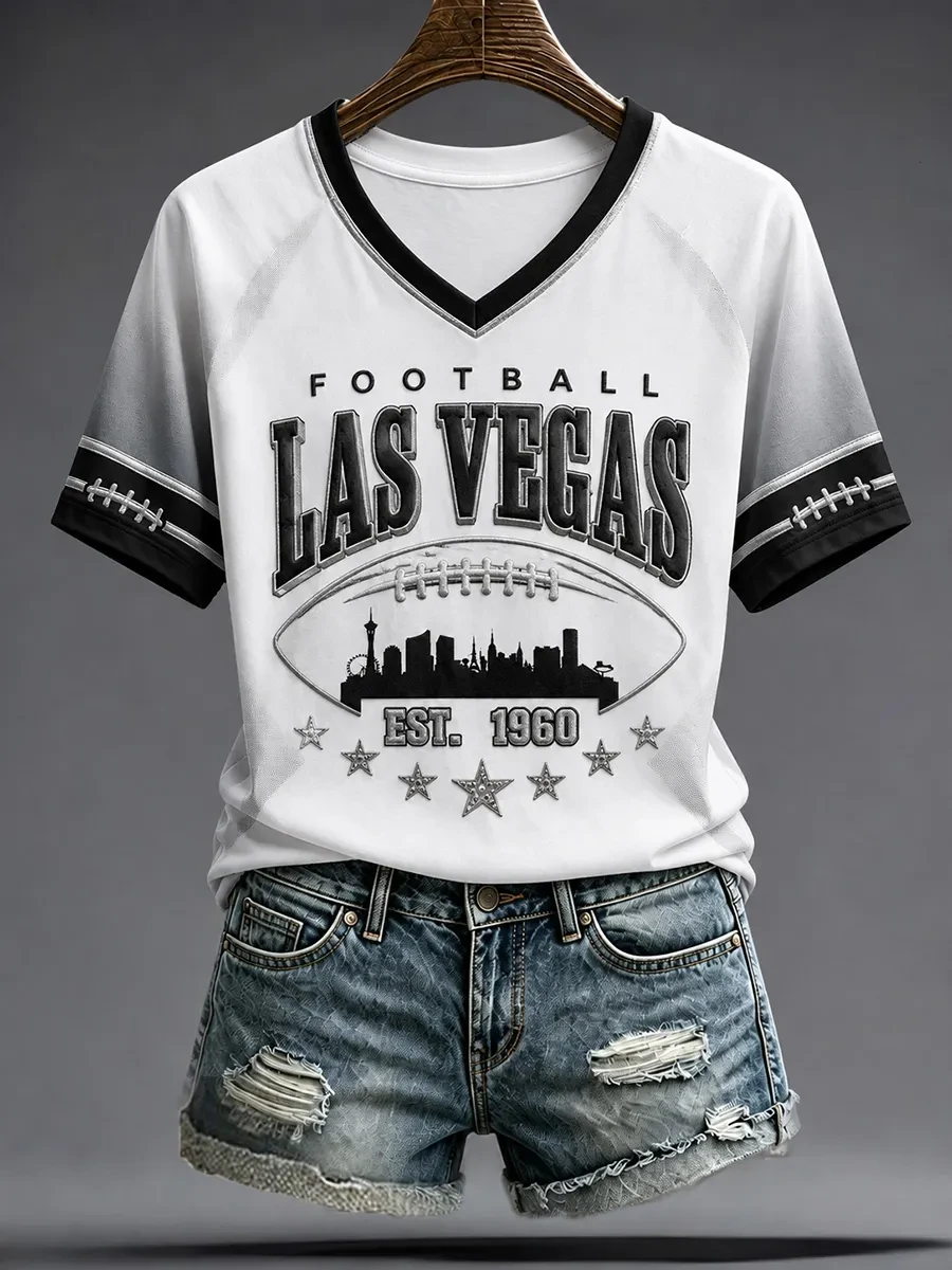 Las Vegas Raiders Merch Football V-Neck Shirt Game Day Outfit Gifts For Raiders Fans Las Vegas Raiders Merch Football V-Neck Shirt Game Day Outfit Gifts For Raiders Fans
