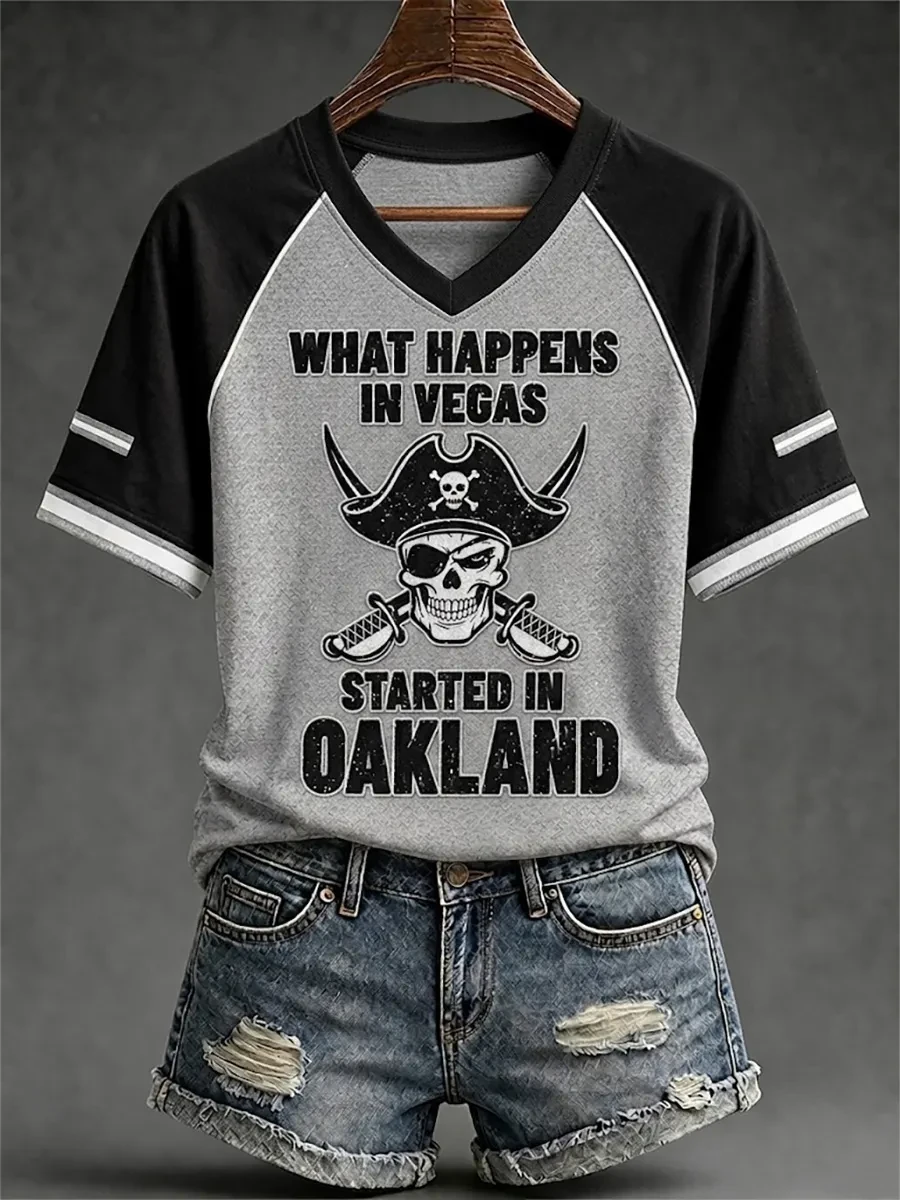 Las Vegas Raiders Merch Las Vegas Football V-Neck T-Shirt Game Day Outfit Raiders Fan Gift