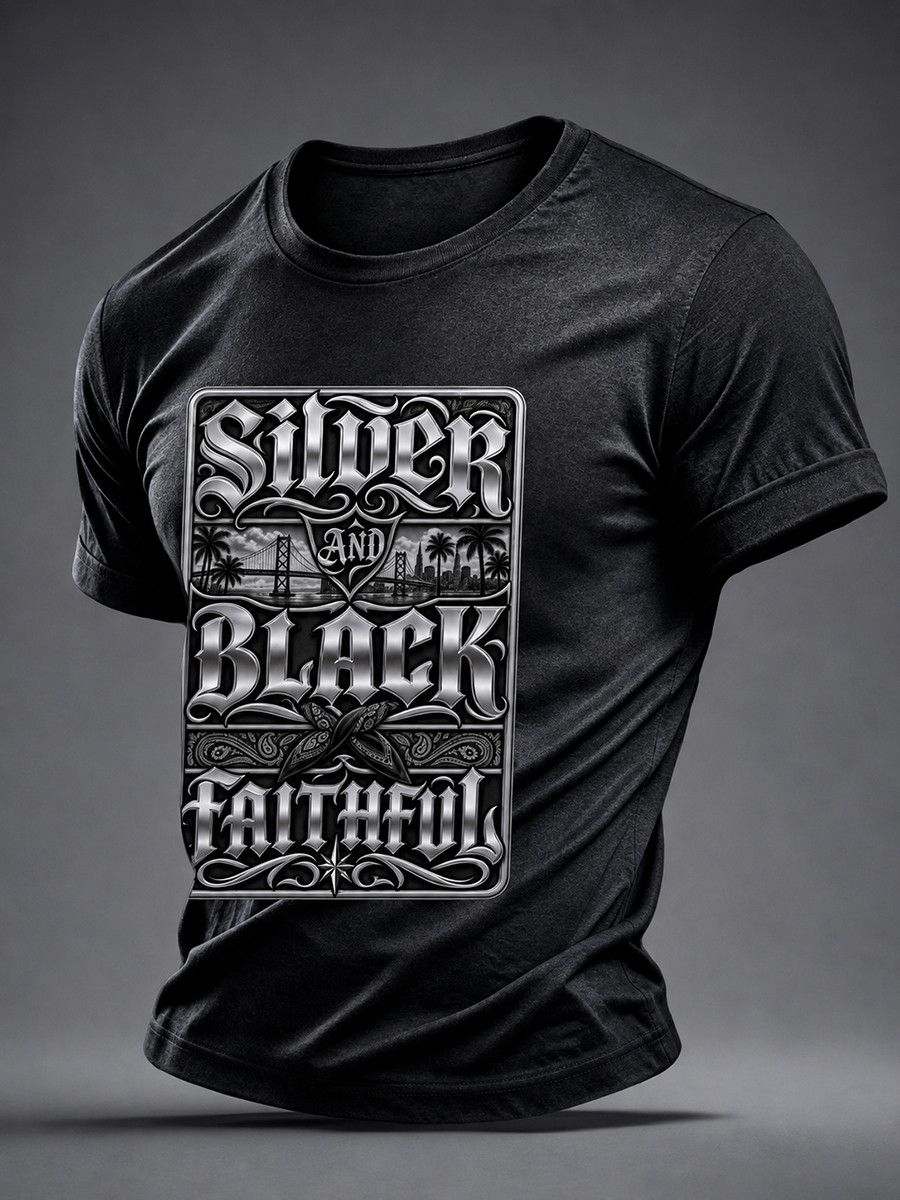 Las Vegas Raiders Merch Silver And Black Faithful Las Vegas Football T-Shirt Game Day Gifts