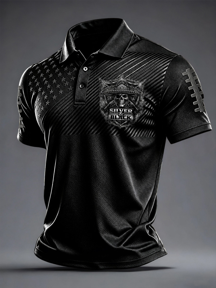 Las Vegas Raiders Merch Silver And Black Las Vegas Football Polo Shirt Game Day Gifts For Fans