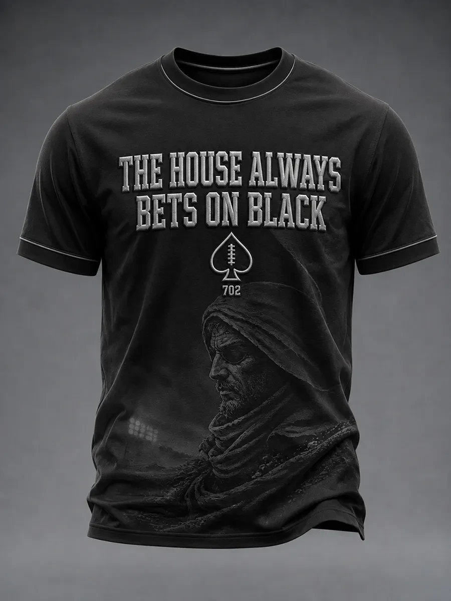 Las Vegas Raiders Merch The House Always Bets On Black T-Shirt Las Vegas Football Fan Gifts