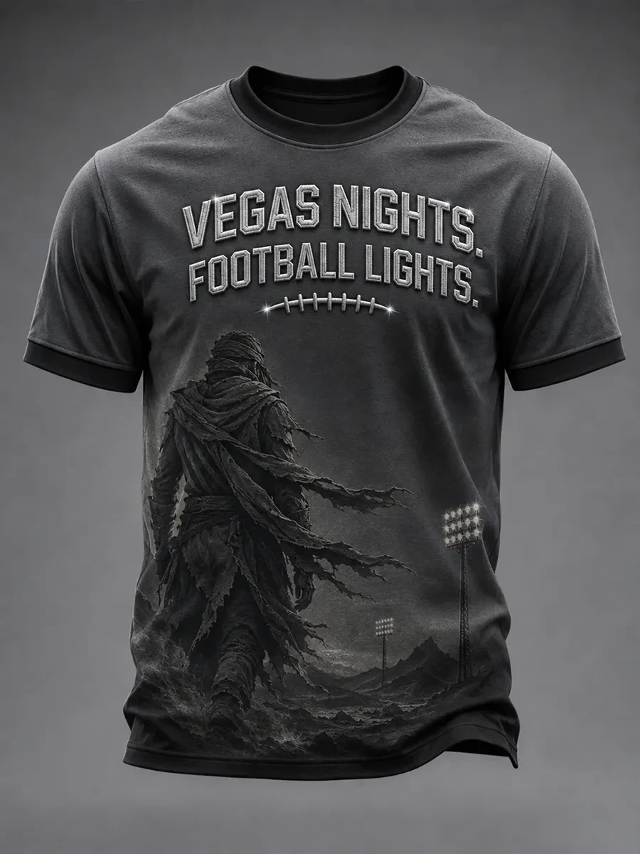 Las Vegas Raiders Merch Vegas Nights Football Lights T-Shirt Game Day Apparel Gifts For Fan