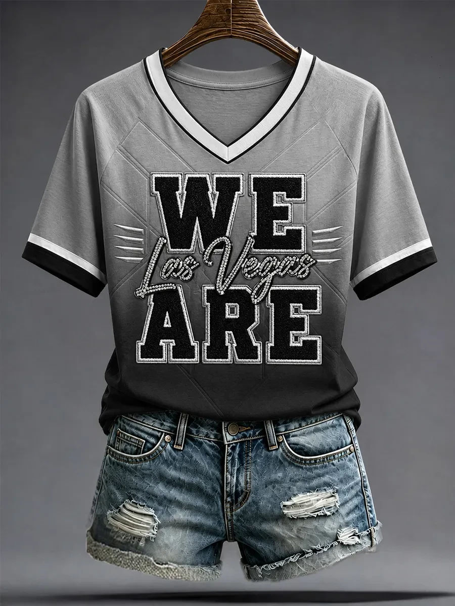 Las Vegas Raiders Merch We Las Vegas Are V-Neck Shirt Game Day Outfit Gifts For Raiders Fans