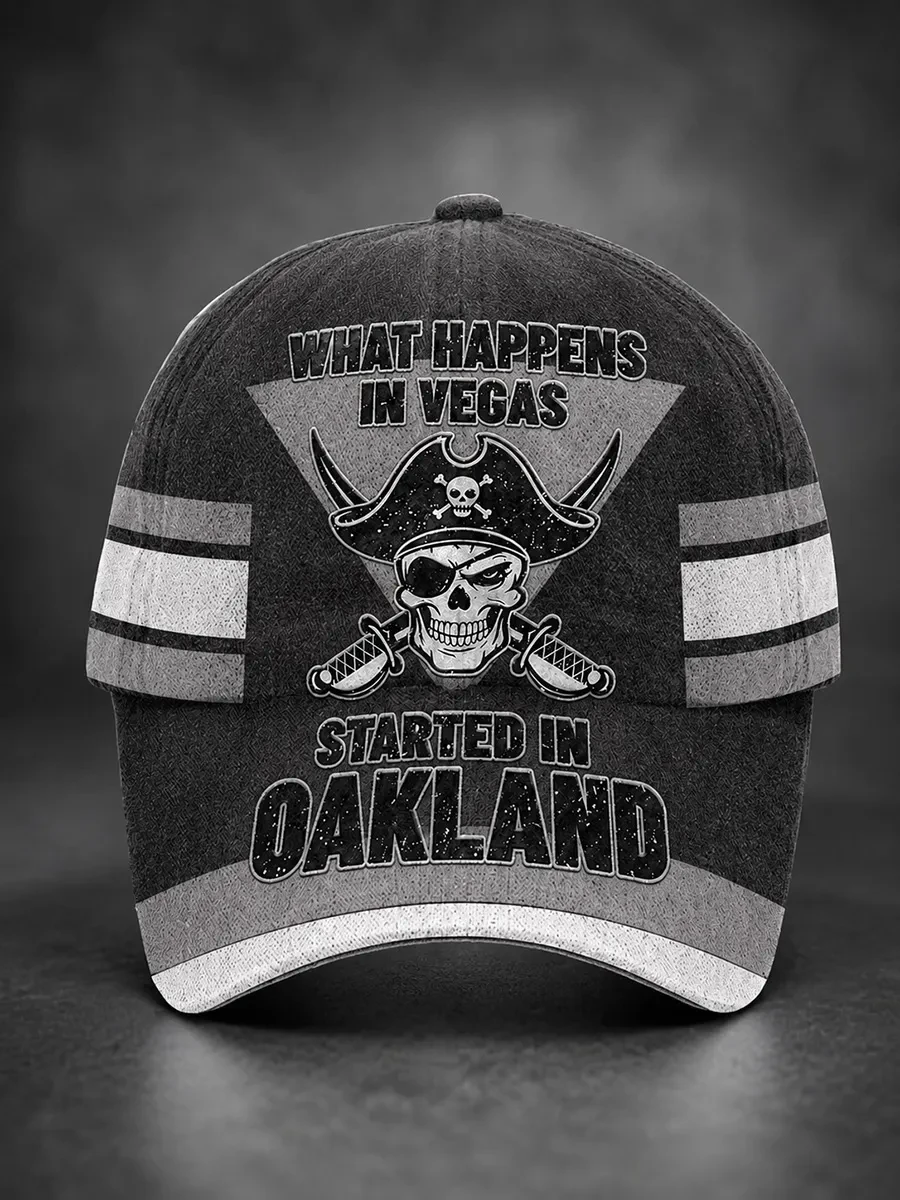 Las Vegas Raiders Merch What Happens In Vegas Started In Oakland Hat LV Football Fan Gifts
